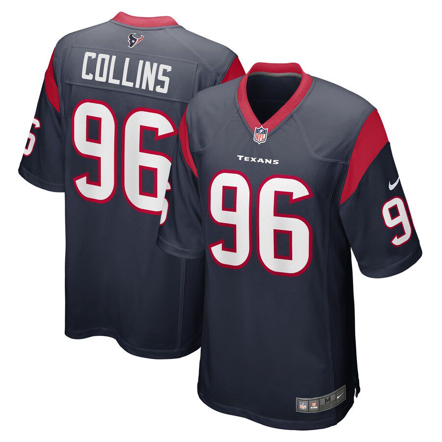 Men Houston Texans 96 Maliek Collins Nike Navy Game Player NFL Jersey